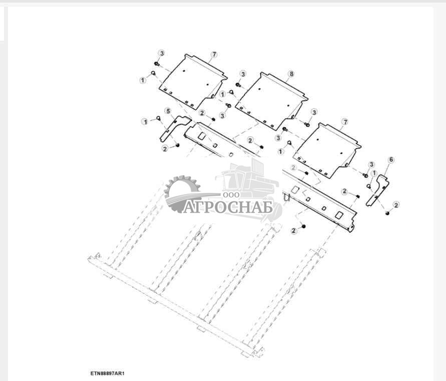 Верхние съемники вала питателя 